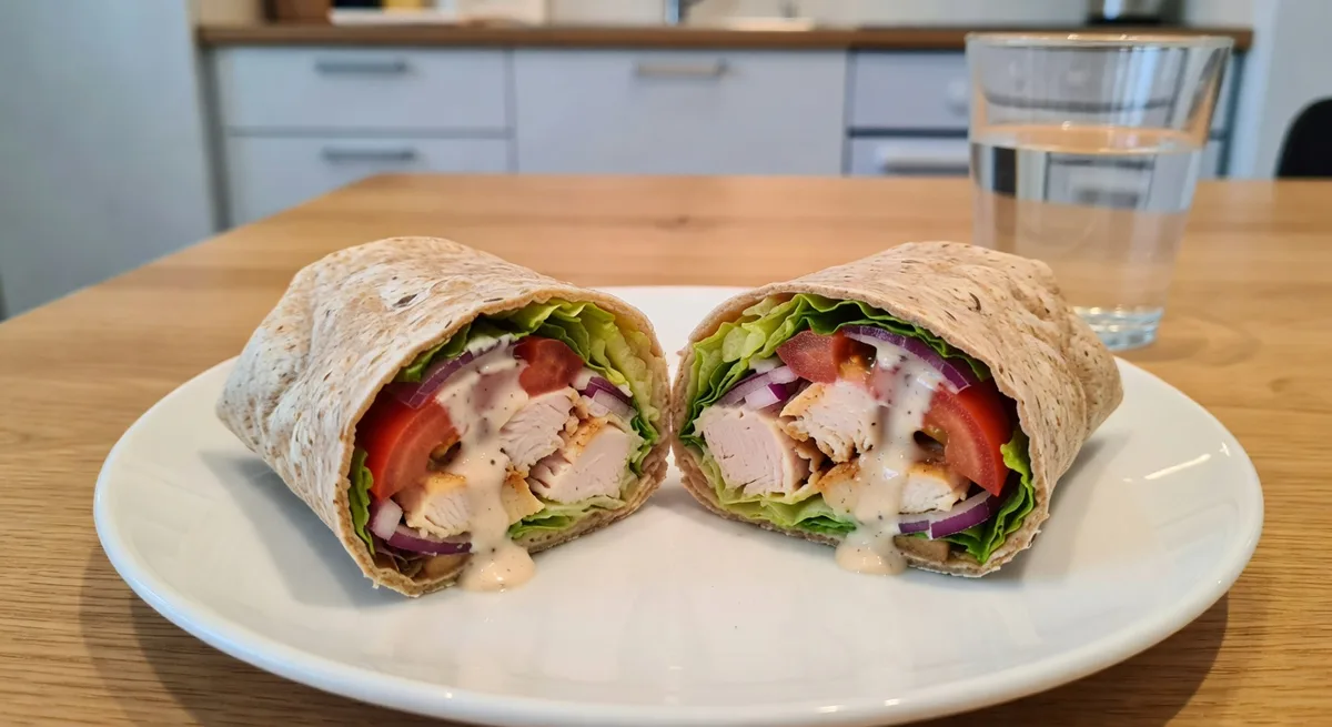 Falafelrulle med kyckling och tahinisås