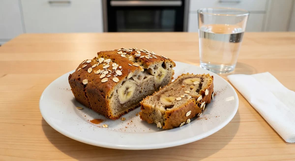 Saftigt bananbröd med mandelsmör och kvarg