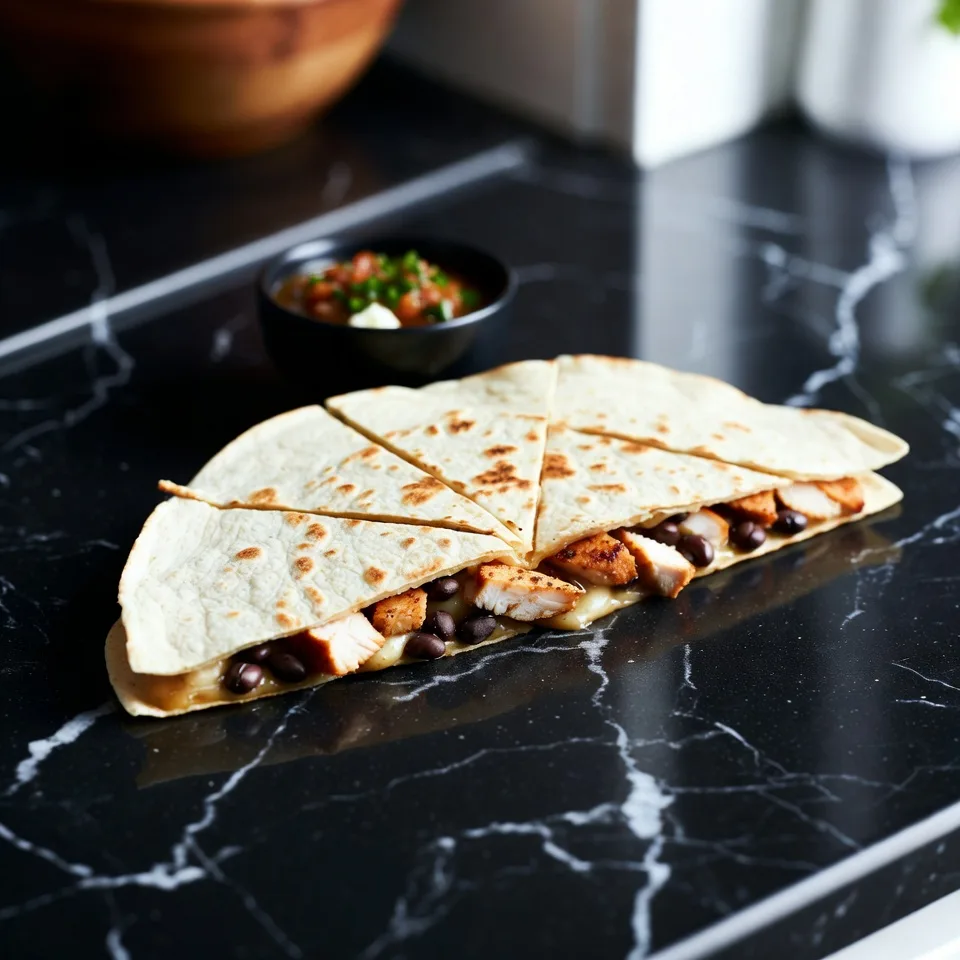 Quesadilla med kyckling och svarta bönor