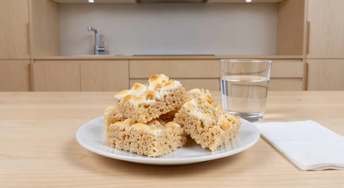 Krispiga marshmallowbitar med vanilj och protein