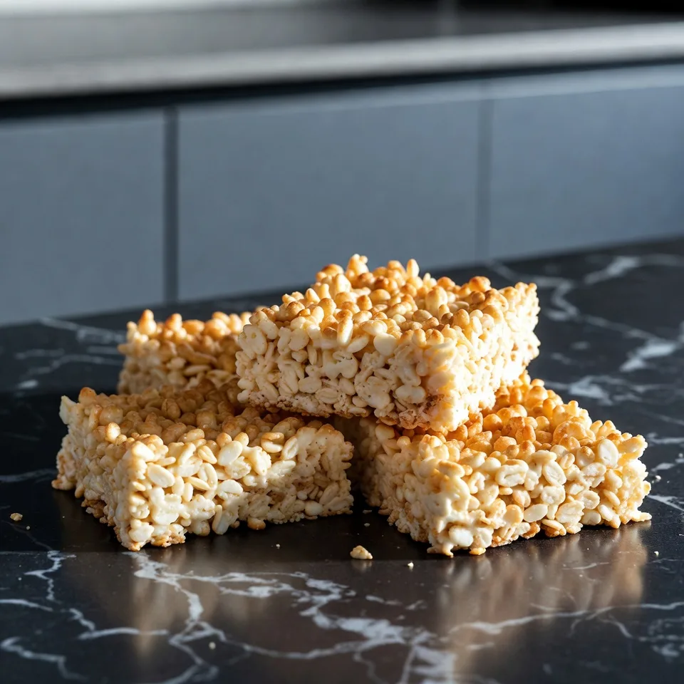 Krispiga marshmallowbitar med vanilj och protein