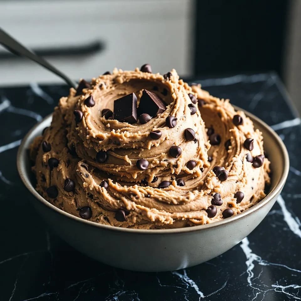 Krämig kakdeg med chokladbitar