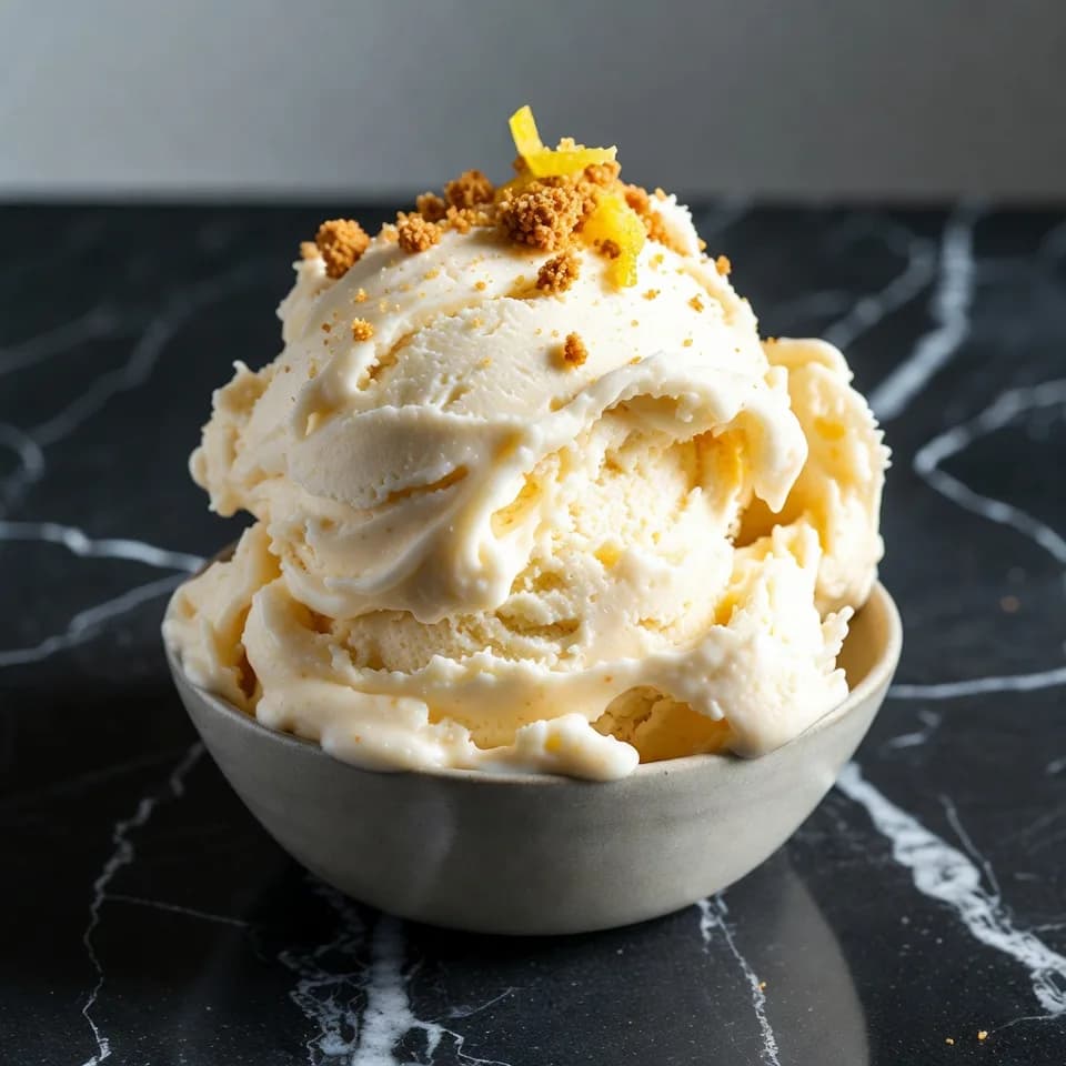 Krämig citroncheesecake glass serverad i en skål