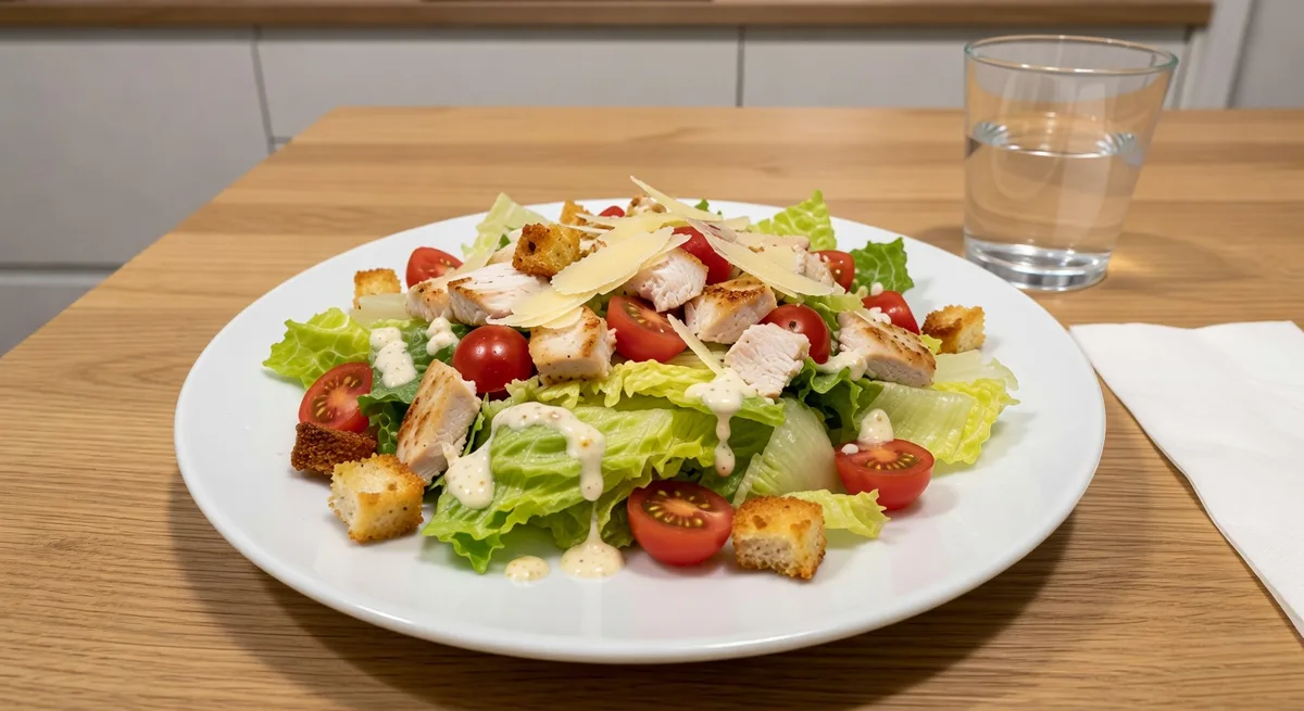 Caesarsallad med grillad kyckling och krämig dressing