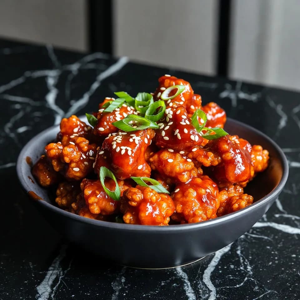Koreansk popcornkyckling med sesam och chili